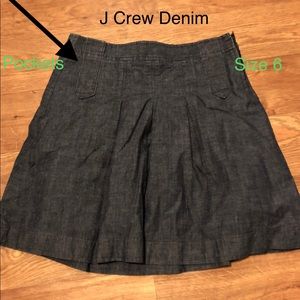J Crew Dark Denim Skirt w/ Pockets size 6 EUC